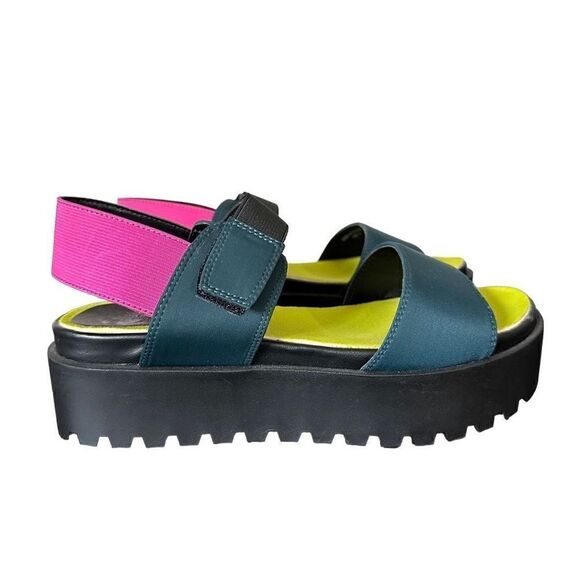 Urban Outfitters Colorful Elastic Platform Sandles Shoes US Size 6 - Picture 2 of 7